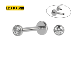 LABRET AÇO R/I CRAV. INGLESA – 1.2 X 8 X 3MM