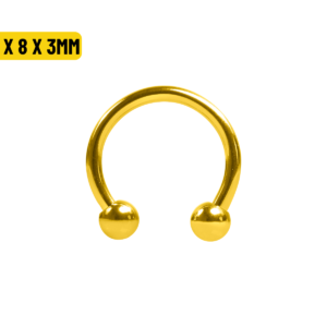 FERRADURA BANHADO A OURO 1.2 X 8 X 3MM