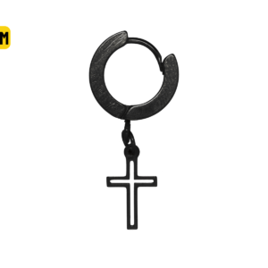 ARGOLA CLICKER BLACK C/ CRUZ VAZADA - 7MM