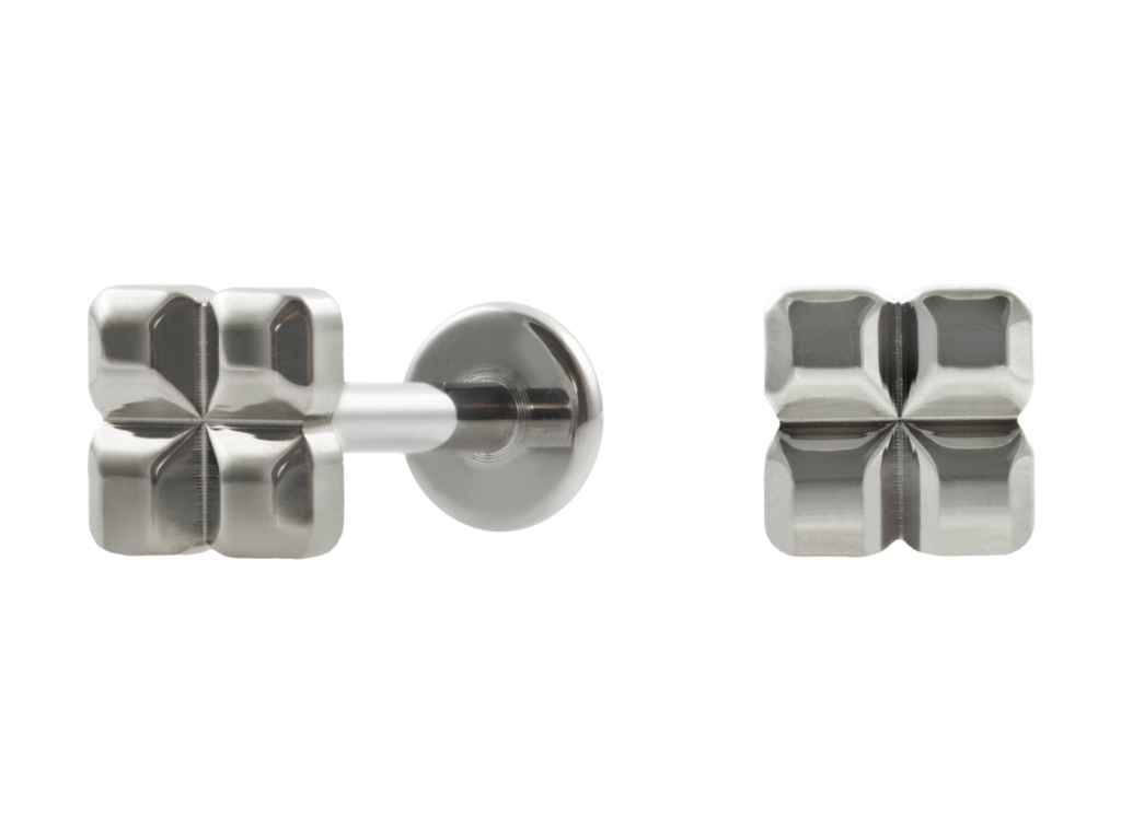 LABRET TITÂNIO R/I QUADRADO LISO