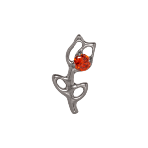 TOPO TITÂNIO 0.9 (1.2MM) - ROSA C/ ZIRCÔNIA VERMELHA