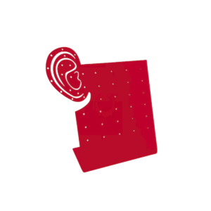 EXPOSITOR JÓIAS ORELHA ACRÍLICO - VERMELHO