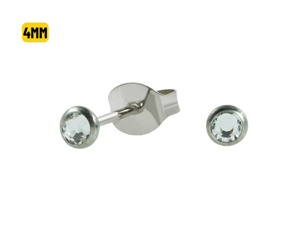 PAR BRINCO TITÂNIO FLAT C/ ZIRCÔNIA - 4MM