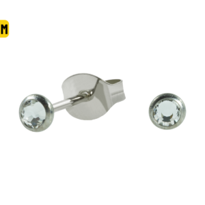PAR BRINCO TITÂNIO FLAT C/ ZIRCÔNIA - 4MM