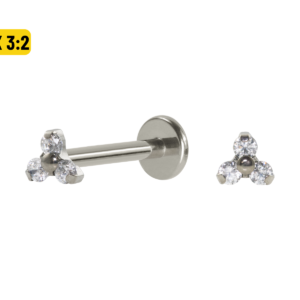 LABRET TITÂNIO R/I TRINITY C/ ZIRCÔNIA - 8 X 3:2