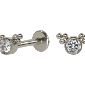 LABRET AÇO R/I INDIANO C/ ZIRCÔNIA