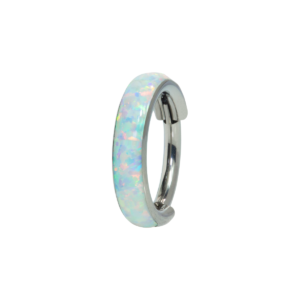 ARGOLA CLICKER TITÂNIO OPALA 1.2 X 8MM - BOREAL