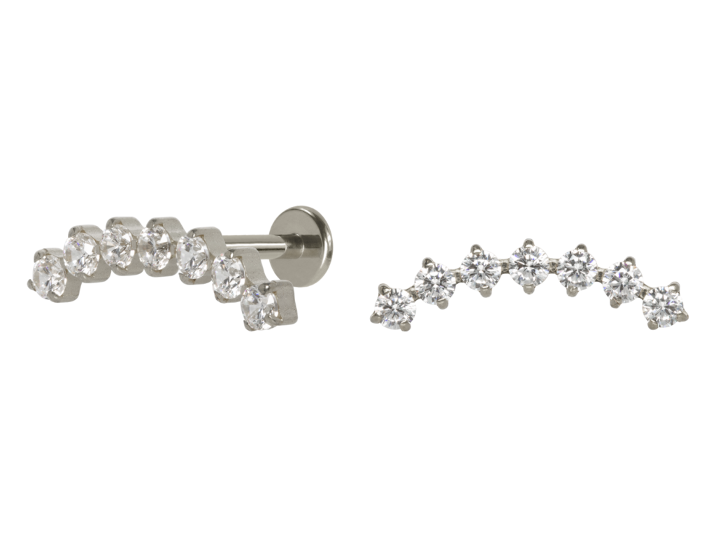 LABRET TITÂNIO R/I CLUSTER 7 PEDRAS