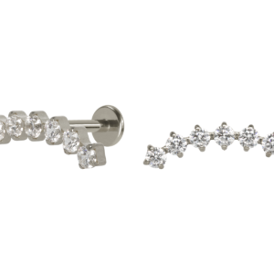 LABRET TITÂNIO R/I CLUSTER 7 PEDRAS