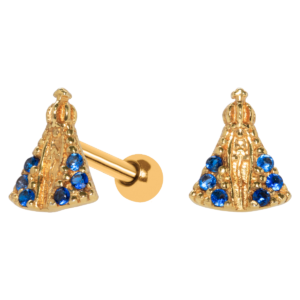MICRO RETO NOSSA SENHORA C275 - AZUL - BANHADO A OURO