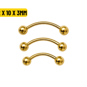MICRO CURVO TITÂNIO PVD GOLD 1.2 X 10 X 3