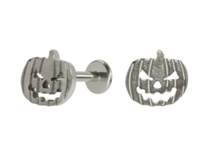 LABRET TITÂNIO R/I ABÓBORA HALLOWEEN