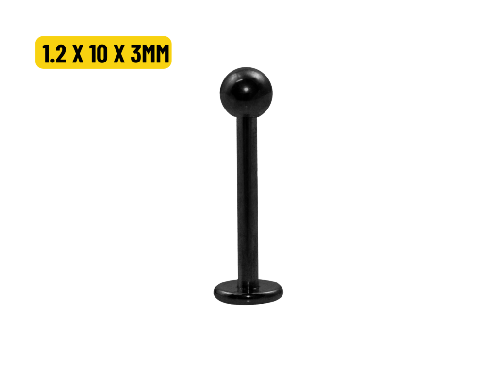 LABRET PVD BLACK - 1.2 X 10 X 3MM