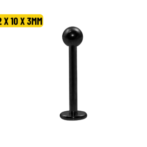 LABRET PVD BLACK - 1.2 X 10 X 3MM