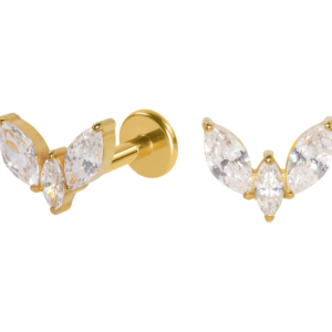 LABRET TITÂNIO R/I C/ ZIRCÔNIA - PVD GOLD