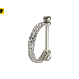 SEMI ARGOLA C/ BARRA AÇO R/I 2 FILEIRAS CRAVEJADAS - 8MM