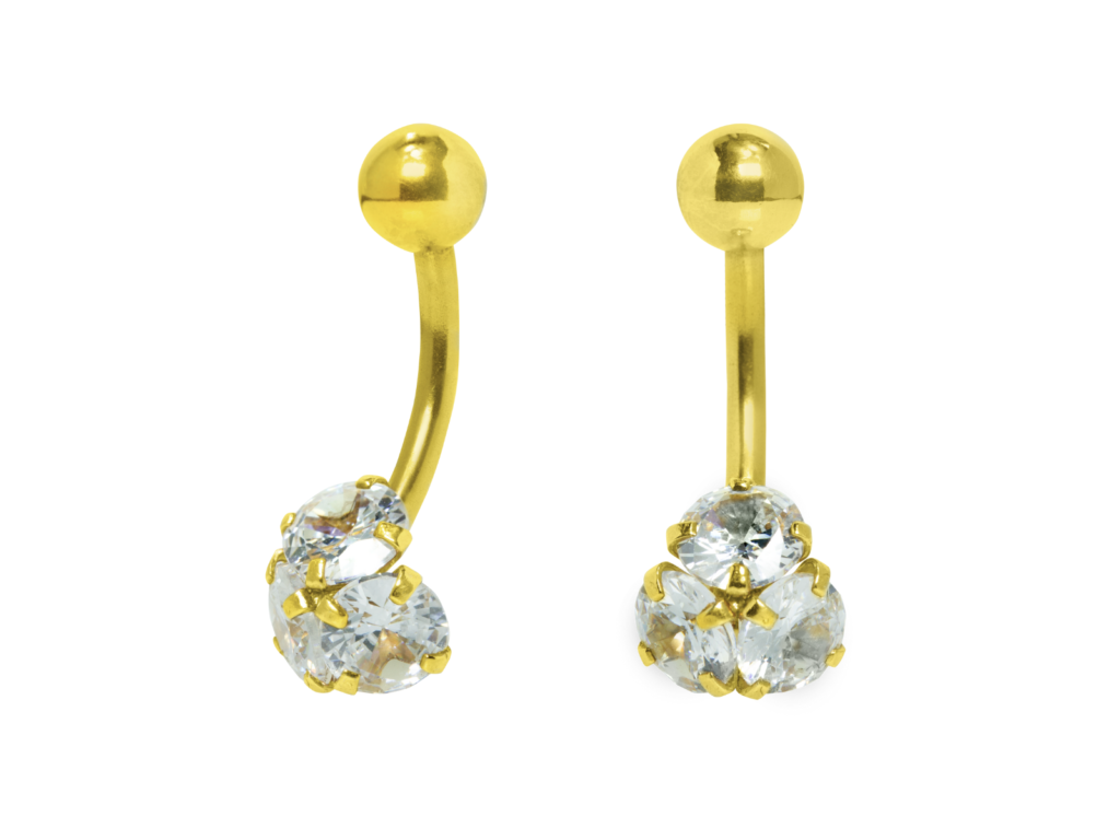 BANANA BELL 3 PEDRAS - UP101 (BANHADO A OURO)