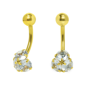 BANANA BELL 3 PEDRAS - UP101 (BANHADO A OURO)