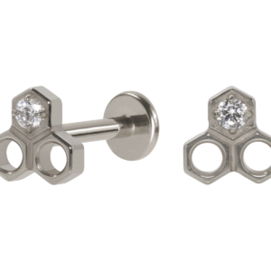 LABRET TITÂNIO R/I COLMEIA C/ ZIRCÔNIA
