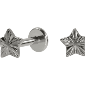 LABRET TITÂNIO R/I ESTRELA DIAMANTADA