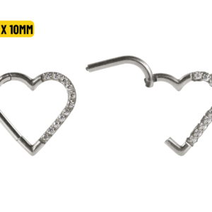 HEART AÇO CLICKER CRAVEJADO 1.2 X 10MM - LADO ESQUERDO