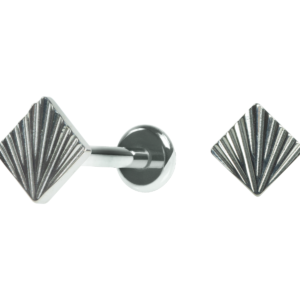 LABRET TITÂNIO R/I QUADRADO DIAMANTADO