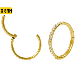 SEGMENTO CLICKER TITÂNIO PVD C/ ZIRCÔNIA - 1.0 X 8MM