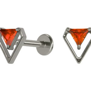 LABRET TITÂNIO R/I DIAMANTE C/ ZIRCÔNIA - LARANJA