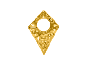PÊNDULO LOSANGO MARTELADO PVD GOLD MAGNÉTICO – 4MM