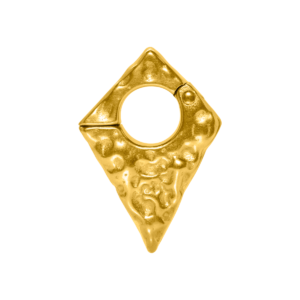PÊNDULO LOSANGO MARTELADO PVD GOLD MAGNÉTICO - 4MM