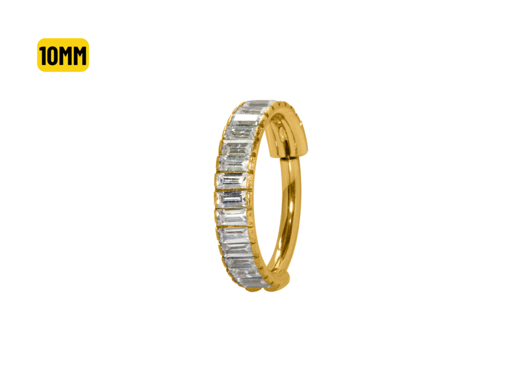 SEGMENTO CLICKER AÇO PVD GOLD C/ ZIRCÔNIA - 10MM
