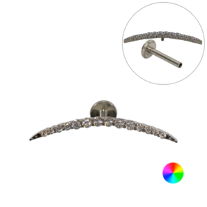 LABRET TITÂNIO R/I CLUSTER MEGA CURVADO C/ ZIRCÔNIA