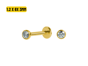 LABRET AÇO PVD R/I C/ ZIRCÔNIA CRAV. INGLESA – 1.2X8X3MM