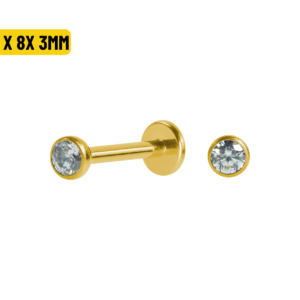 LABRET AÇO PVD R/I C/ ZIRCÔNIA CRAV. INGLESA - 1.2X8X3MM