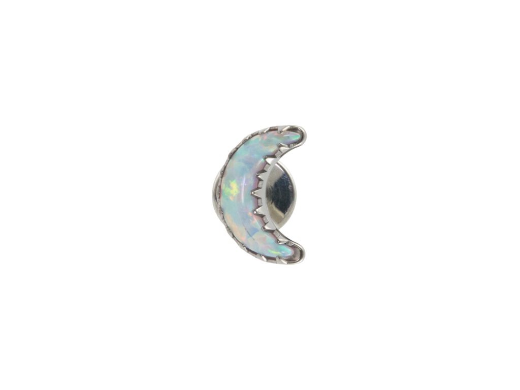 LABRET TITÂNIO R/I LUA C/ OPALA - BOREAL