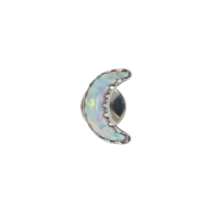 LABRET TITÂNIO R/I LUA C/ OPALA - BOREAL