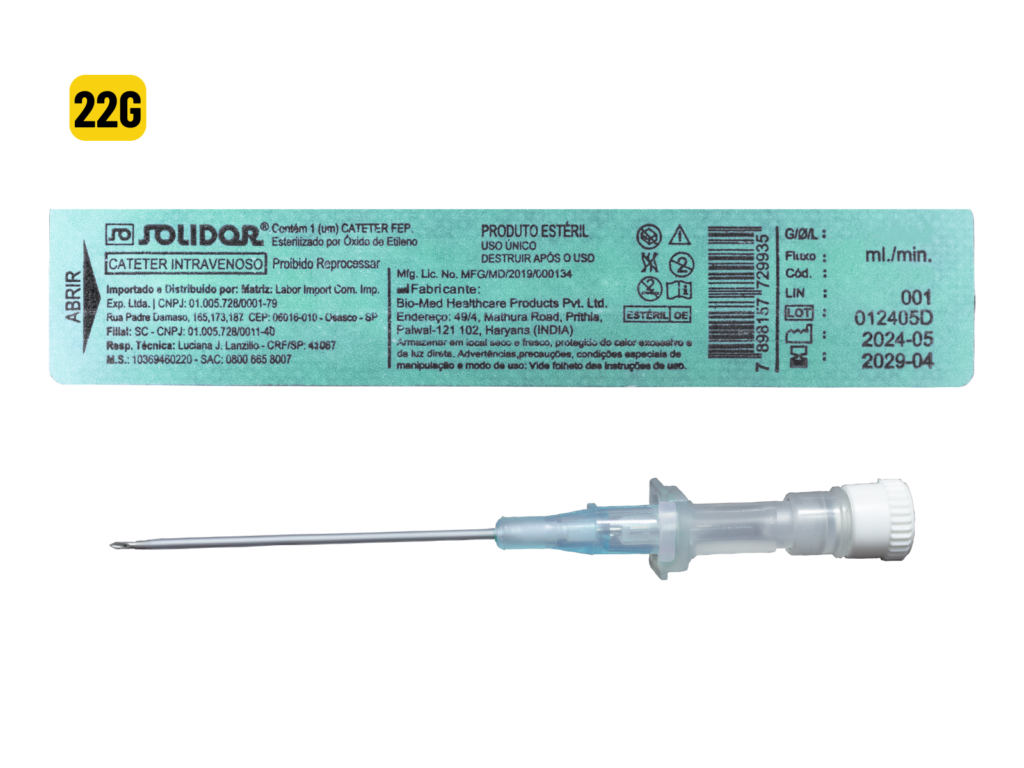 CATETER INTRAVENOSO SOLIDOR - UNIDADE (22G)