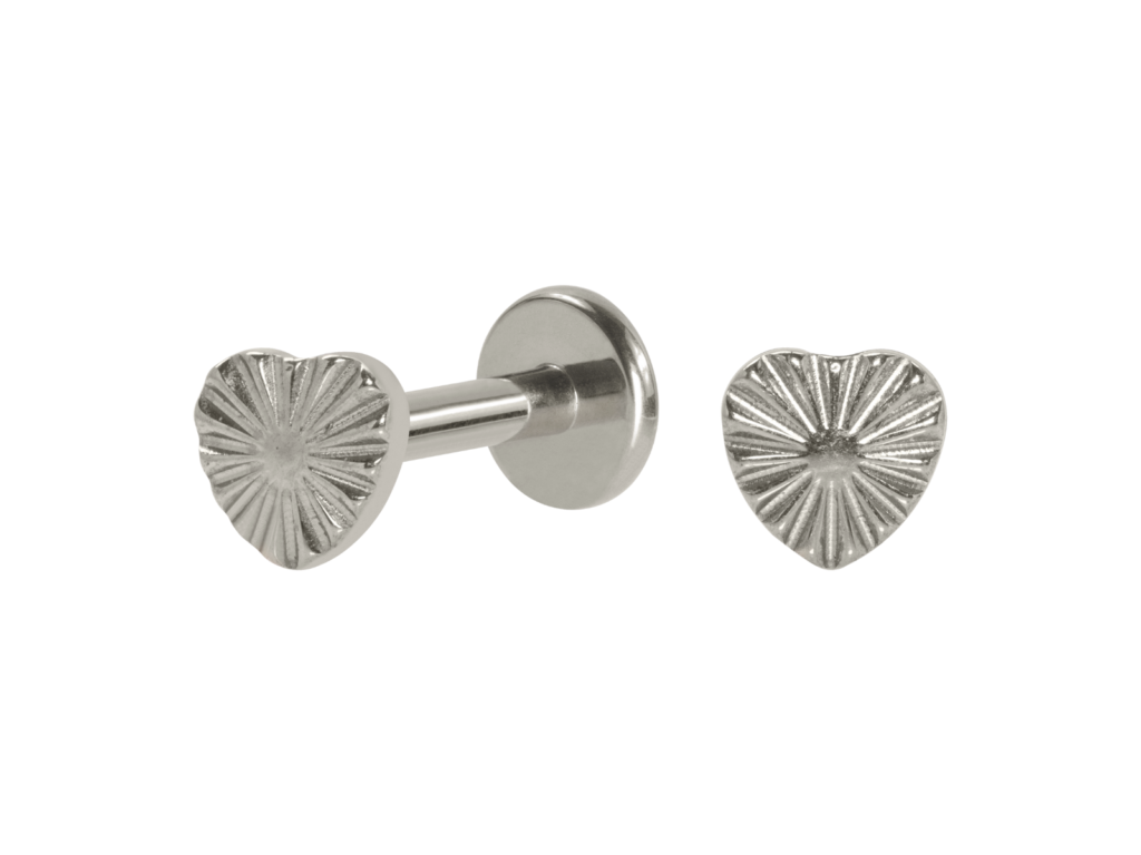 LABRET TITÂNIO R/I CORAÇÃO DIAMANTADO