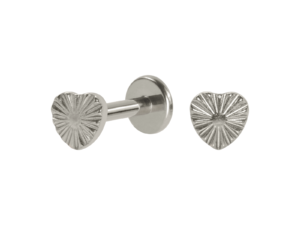 LABRET TITÂNIO R/I CORAÇÃO DIAMANTADO