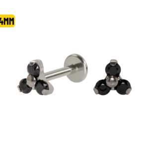LABRET TITÂNIO R/I TRINITY C/ ZIRCÔNIA 5:4MM - BLACK