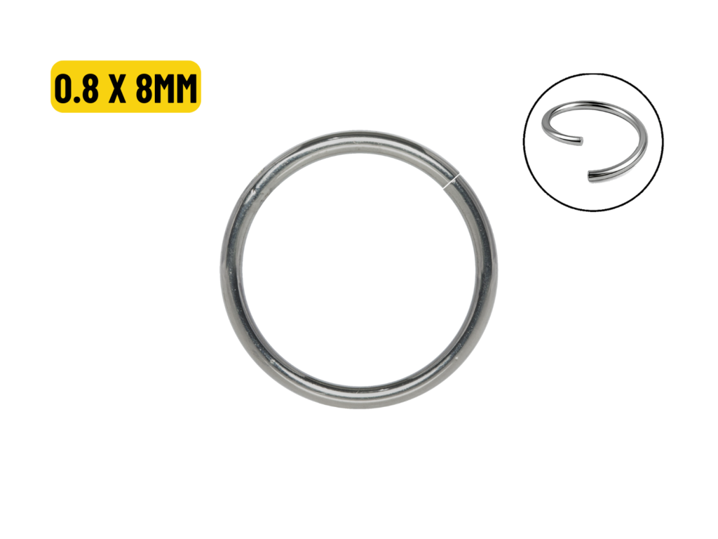 NOSTRIL ARGOLA TITÂNIO NATURAL TORÇÃO - 0.8 X 8MM