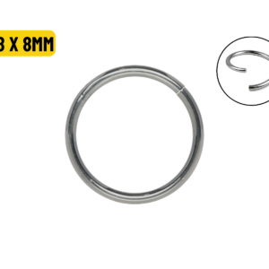 NOSTRIL ARGOLA TITÂNIO NATURAL TORÇÃO - 0.8 X 8MM