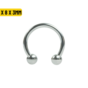 FERRADURA TITÂNIO R/INTERNA - 1.2 X 8 X 3MM
