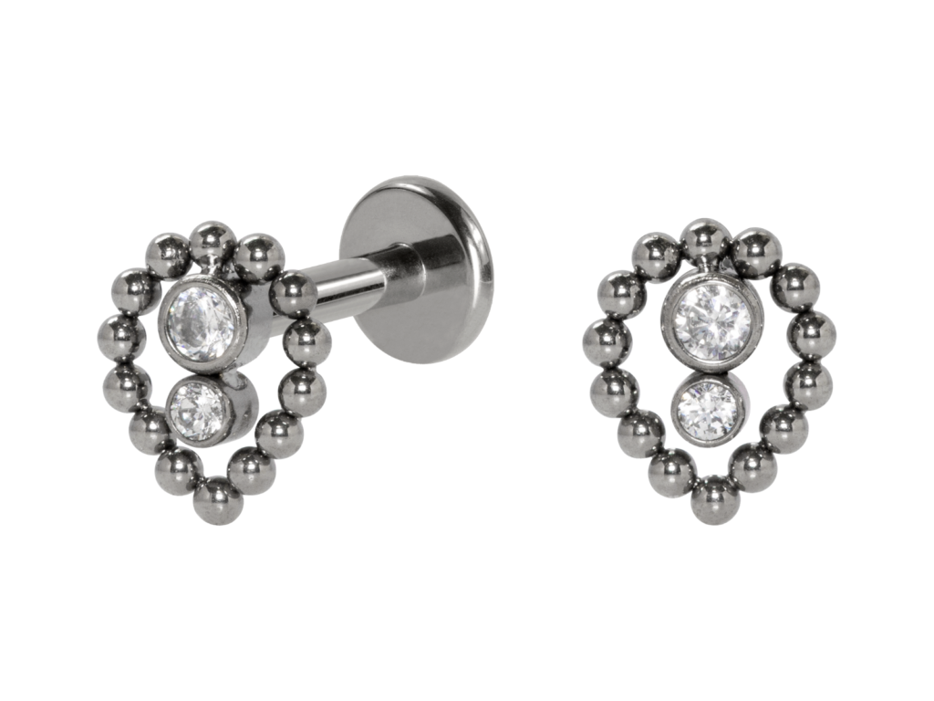 LABRET TITÂNIO R/I INDIANO GOTA 2 PEDRAS