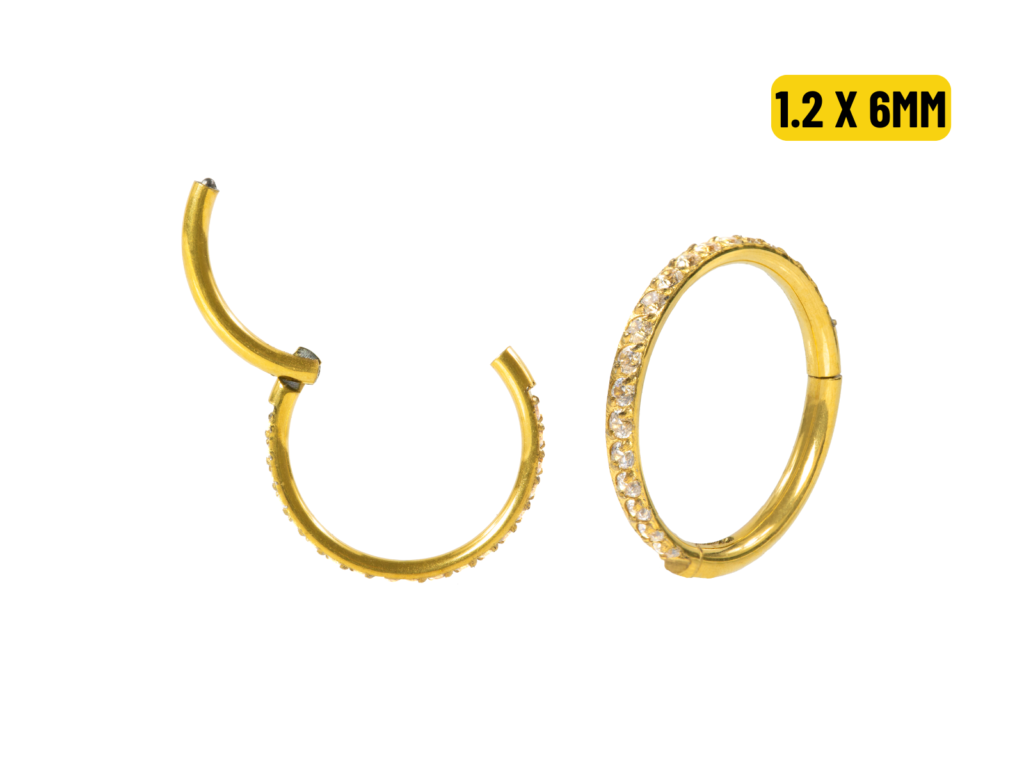 SEGMENTO CLICKER TITÂNIO PVD C/ ZIRCÔNIA - 1.2 X 6MM
