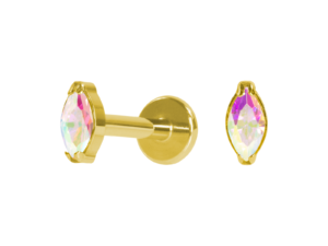 LABRET TITÂNIO PVD R/I PONTO DE LUZ NAVETE BOREAL – 2 /4.5MM