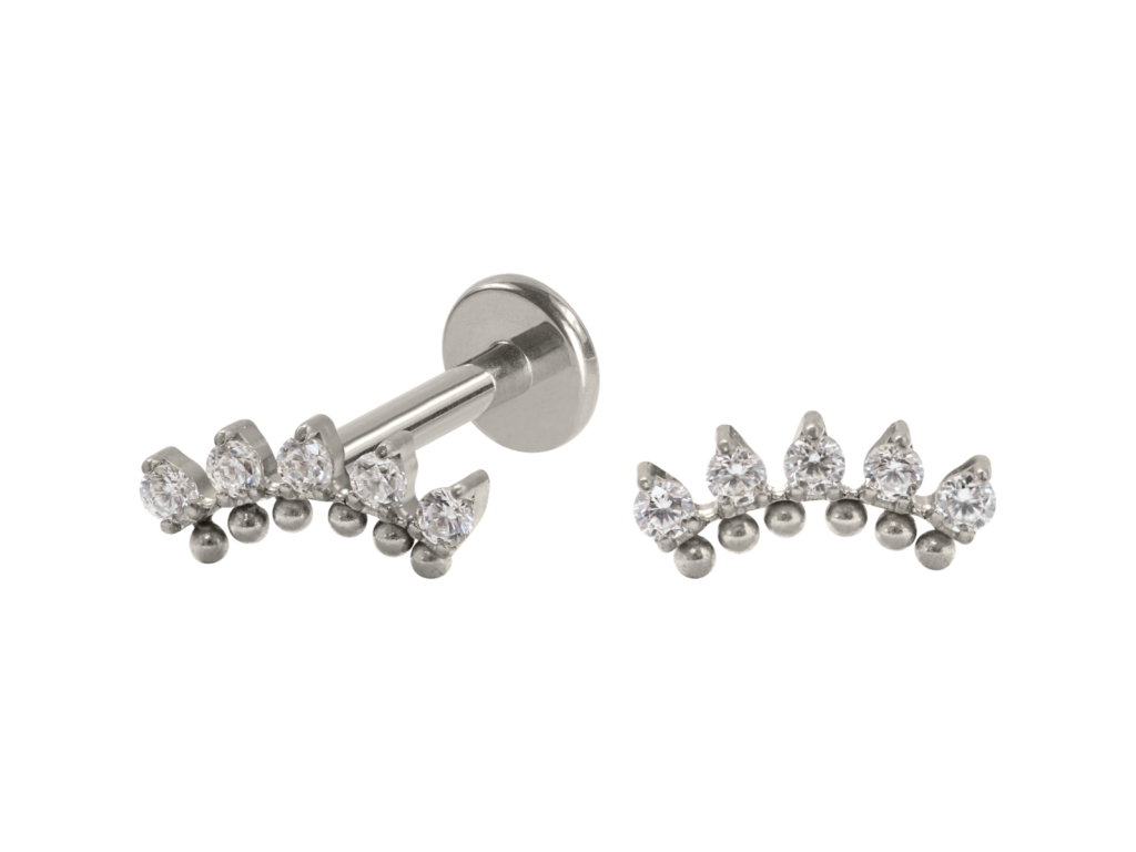 LABRET TITÂNIO R/I MINI CLUSTER INDIANO C/ ZIRCÔNIA