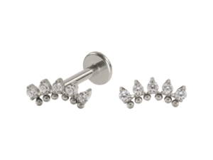 LABRET TITÂNIO R/I MINI CLUSTER INDIANO C/ ZIRCÔNIA