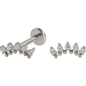 LABRET TITÂNIO R/I MINI CLUSTER INDIANO C/ ZIRCÔNIA