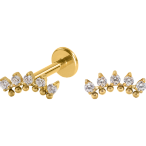 LABRET TITÂNIO PVD R/I MINI CLUSTER INDIANO C/ ZIRCÔNIA